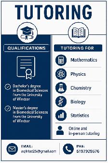 Science & Math Tutor $25/hour