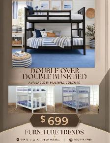 Brand New Double Over Double Bunk Bed - Multiple Colours