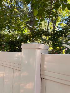 145 Ft. Premium Beige Vinyl Fence   Gate (no concrete footings) - Photo 3