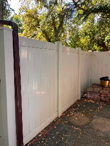 145 Ft. Premium Beige Vinyl Fence   Gate (no concrete footings) - Photo 6
