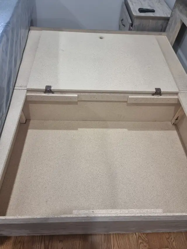 Queen Storage Bed with Dresser and Mirror