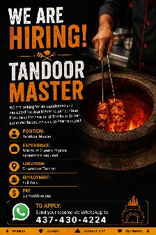 NOW HIRING – TANDOOR CHEF
