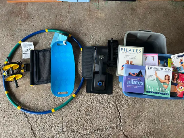 Various exercise equipment for sale.