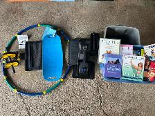 Various exercise equipment for sale.