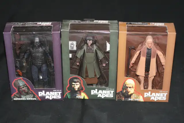 NECA PLANET OF THE APES SERIES 2 GENERAL URSUS, ZIRA, DR ZAIUS