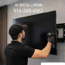 installâtion tv mural & LED & cash fils electric