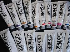 NEW, UNUSED ASSORTED TUBES OF GOLDEN ACRYLIC PAINTS AND BRUSHES - Photo 6