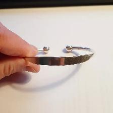 Men's Torque Solid Sterling Silver Bracelet with Ball Ends - Photo 3
