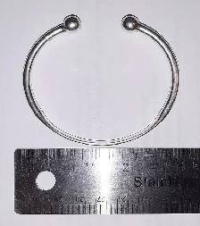 Men's Torque Solid Sterling Silver Bracelet with Ball Ends - Photo 6