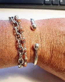 Men's Torque Solid Sterling Silver Bracelet with Ball Ends - Photo 7