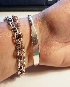 Men's Torque Solid Sterling Silver Bracelet with Ball Ends - Photo 8