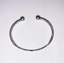Men's Torque Solid Sterling Silver Bracelet with Ball Ends - Photo 9