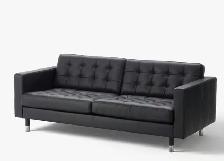 Ikea Black Leather Couch $250