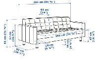 Ikea Black Leather Couch $250 - Photo 2