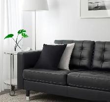 Ikea Black Leather Couch $250 - Photo 4