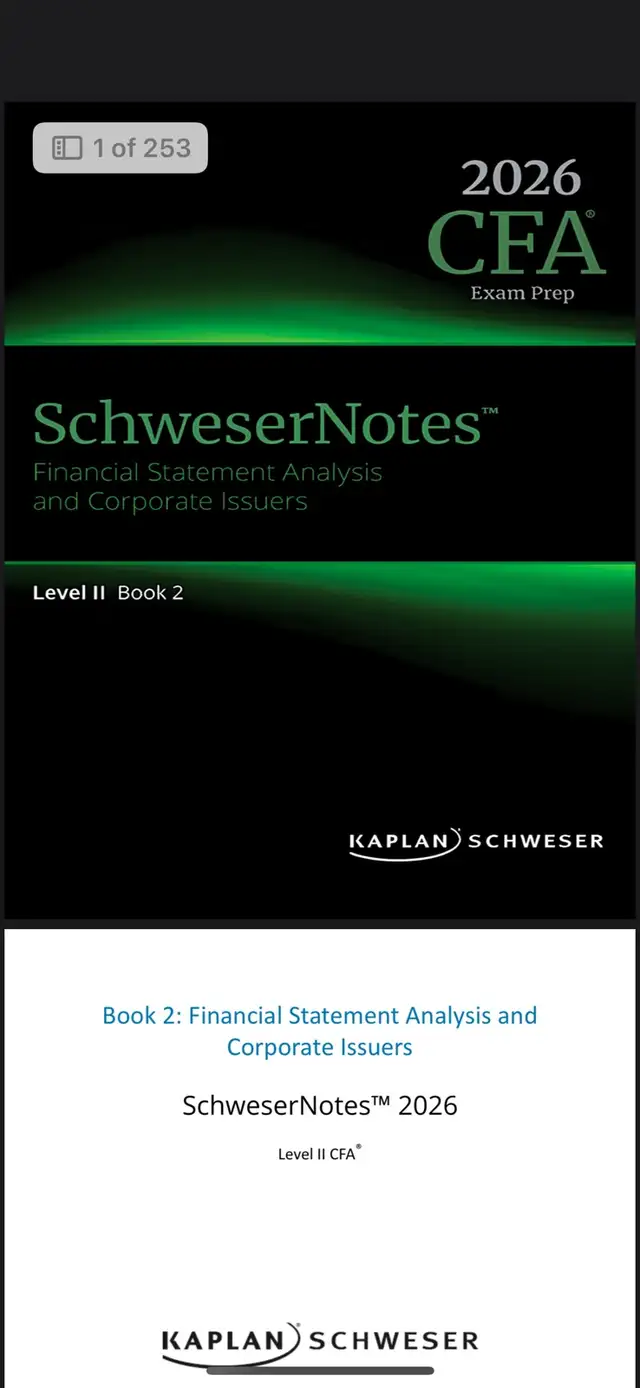 PDF 2026 CFA Level II Kaplan Schweser Notes