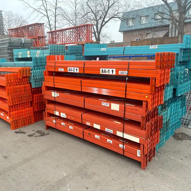 Used Redirack Beams 8’ L x 4" for Pallet Racking Warehouse Rack