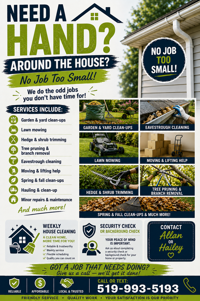 Home Maintenance and Odd Jobs Services