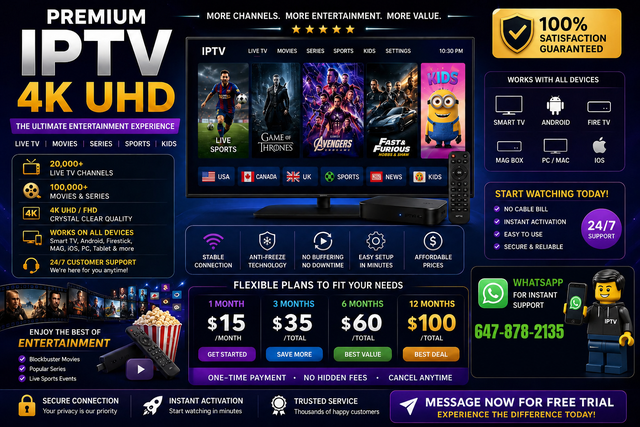Premium IPTV 4K UHD Subscription