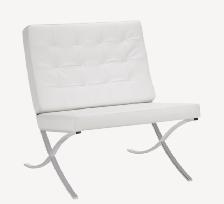 White Leather Lounge/Barcelona Chair
