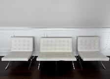 White Leather Lounge/Barcelona Chair - Photo 2