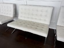 White Leather Lounge/Barcelona Chair - Photo 4