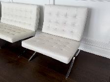 White Leather Lounge/Barcelona Chair - Photo 7