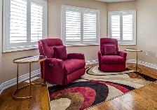 Electric Recliner Chairs - Red Velvet