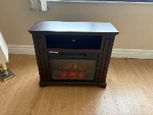 Free delivery used Dark Wood Electric Fireplace Media Console