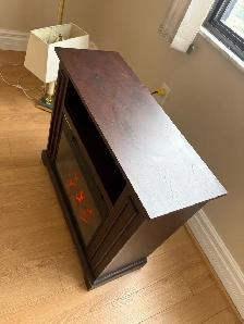 Free delivery used Dark Wood Electric Fireplace Media Console - Photo 7