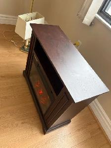 Free delivery used Dark Wood Electric Fireplace Media Console - Photo 8