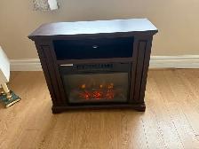 Free delivery used Dark Wood Electric Fireplace Media Console - Photo 10