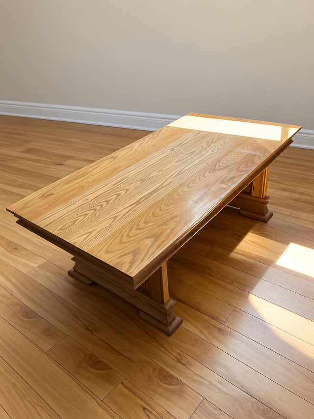 Solid Birch Wood Coffee Table