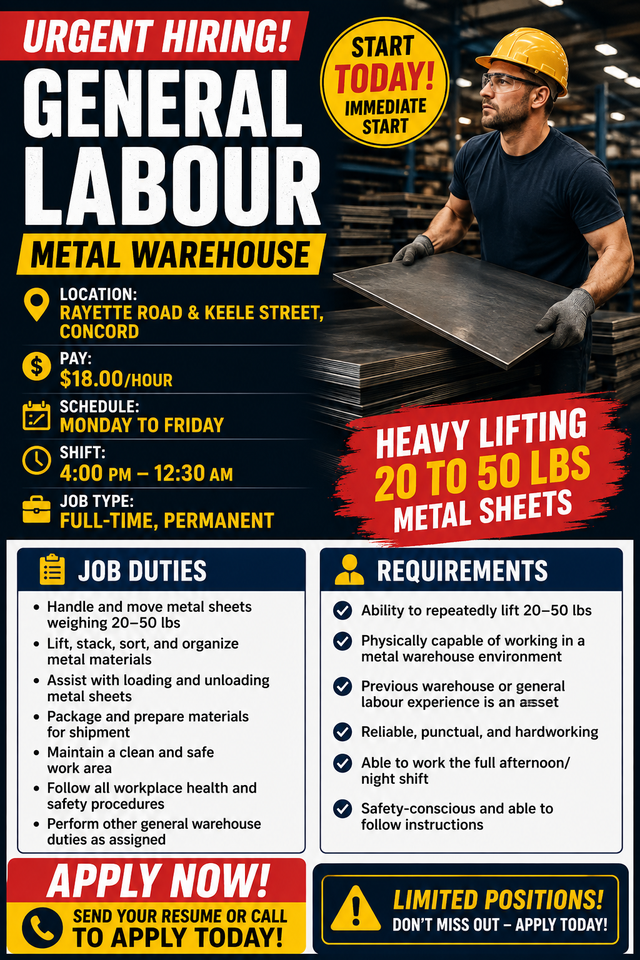 GL FOR METAL WAREHOUSE FULL TIME