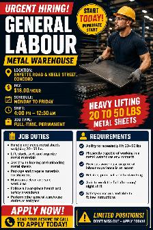 GL FOR METAL WAREHOUSE FULL TIME