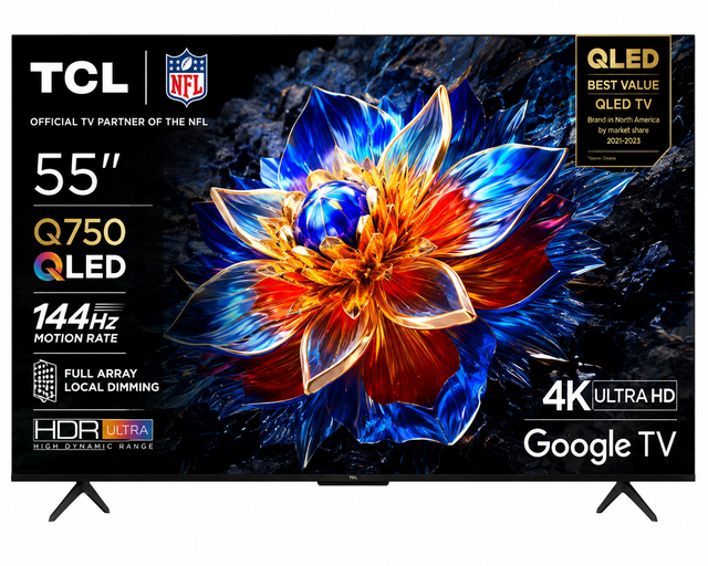 TCL 55' QLED 4K 144Hz Google TV 55Q750