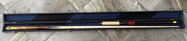 Woods Co. Billiards Zebra Wood Snooker Cue with x2 Extensions