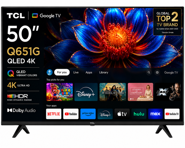 TCL 50' Q651G QLED 4K Google TV Dolby Vision