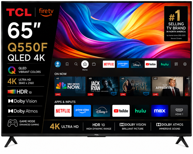 TCL 65' Q550F QLED 4K Fire TV Dolby Vision