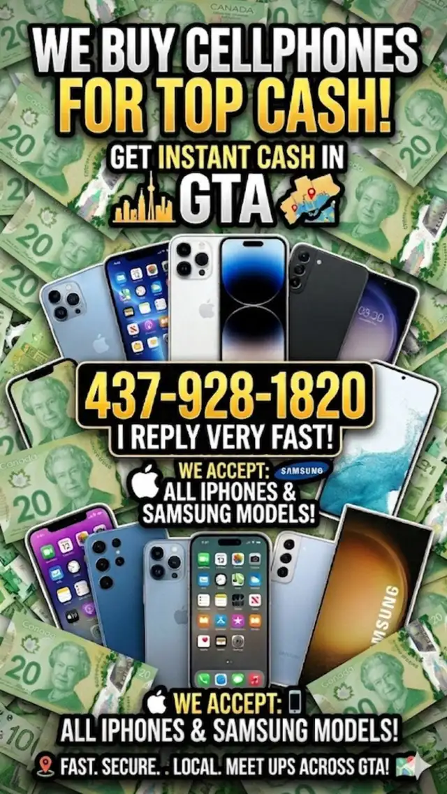 INSTANT CASH FOR IPHONE , SAMSUNG , IPHONE 17 pro