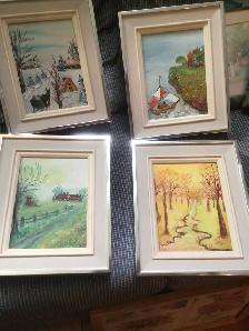 Lot de 10 cadres / peintures / toiles - Photo 7