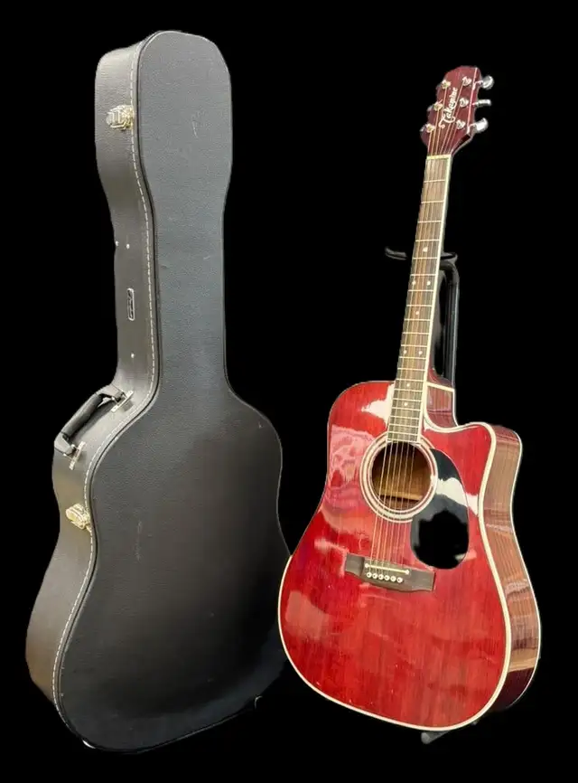 1994 Takamine FP325SRCA Trans Red MIJ Acoustic-Electric Guitar