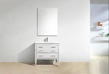 Eiffel 30" High Gloss White Vanity include Quartz Countertop & U