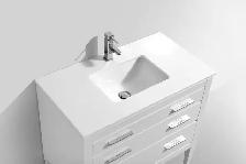 Eiffel 30" High Gloss White Vanity include Quartz Countertop & U - Photo 2