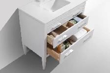 Eiffel 30" High Gloss White Vanity include Quartz Countertop & U - Photo 3
