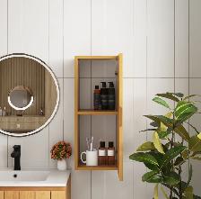 28' Grey Oak/Butternut Wall-Mounted Floating Bathroom Vanity Sid