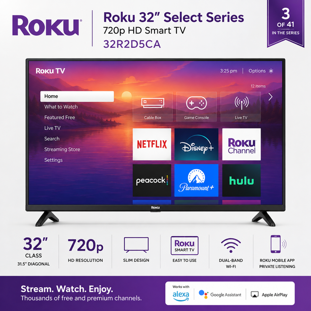 Roku 32' Select Series 720p HD Smart TV 32R2D5CA