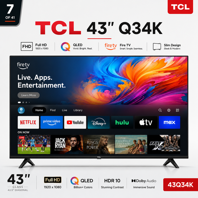 TCL 43' Q34K Full HD QLED Fire TV 43Q34K
