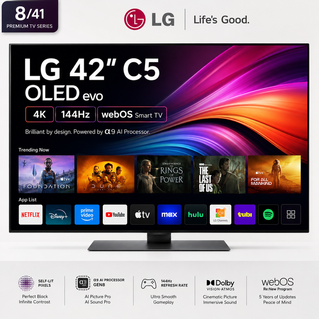 LG 42' C5 OLED evo 4K 144Hz webOS Smart TV