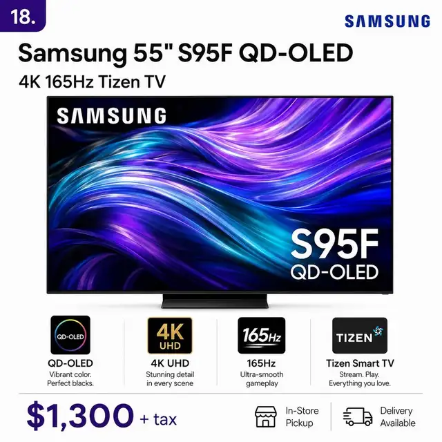 Samsung 55' S95F QD-OLED 4K 165Hz Tizen TV